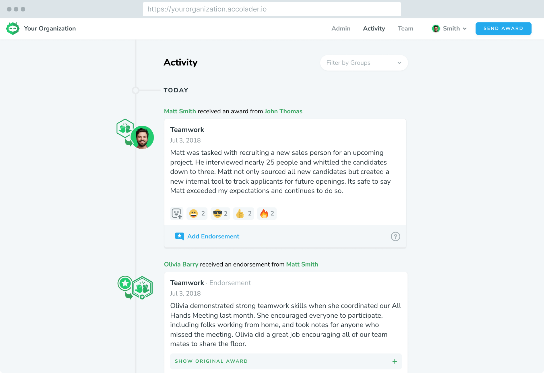 Activity Page Screenshot